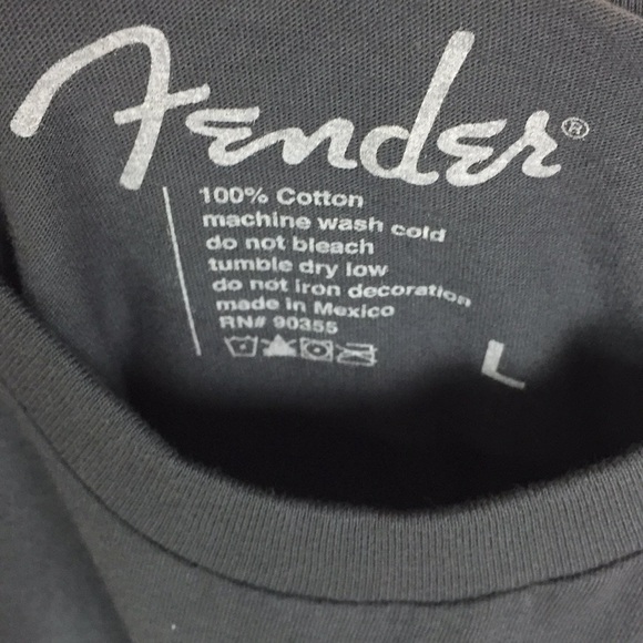 Fender Guitar Short Sleeve T-Shirt Charcoal Gray - Picture 6 of 7